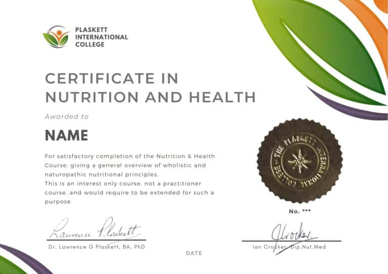 Nutrition and Health - Plaskett College